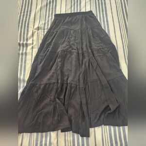 Lush Black Tiered Maxi Skirt